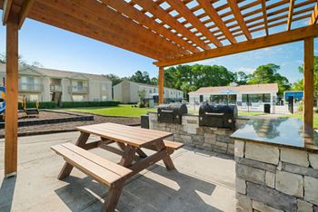 Picnic area with barbecue grills